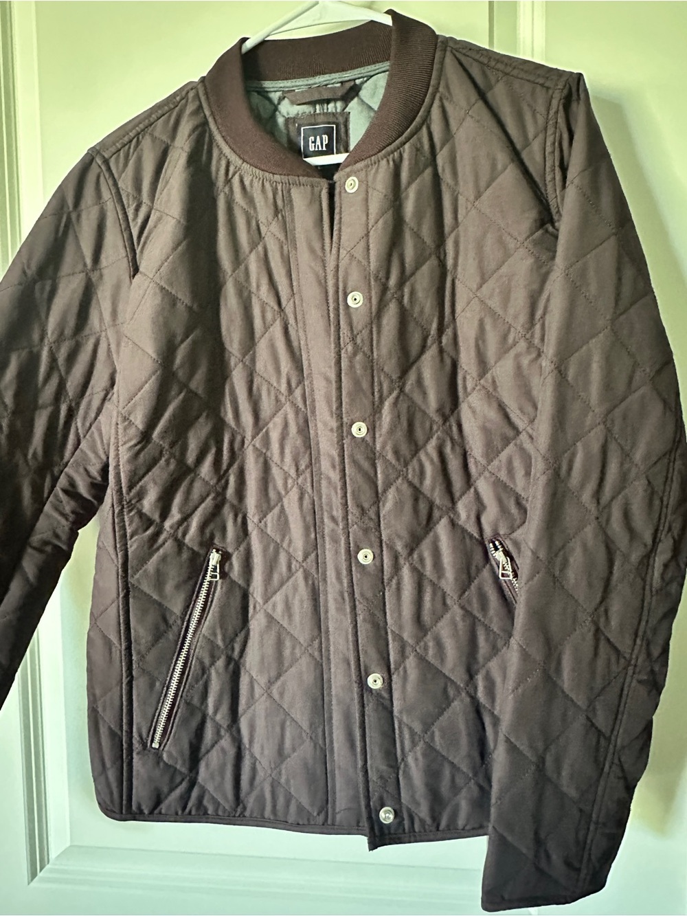 GAP Quilted Bomber Jacket - Chocolate Brown
